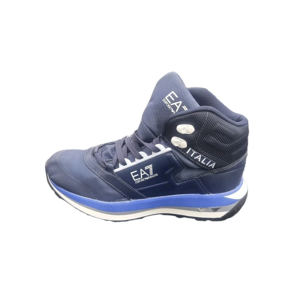 EA7 Emporio Armani High Top Lace Up Sneakers Navy‎ Blue X8Z034 XK287